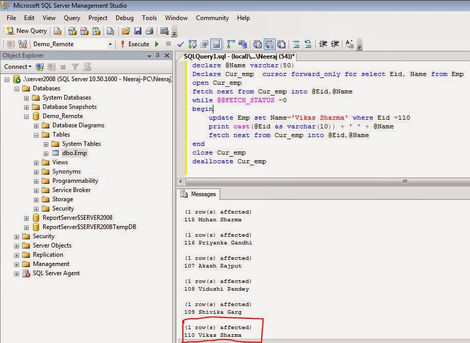 Passion for SQL: Types of Cursors in SQL Server