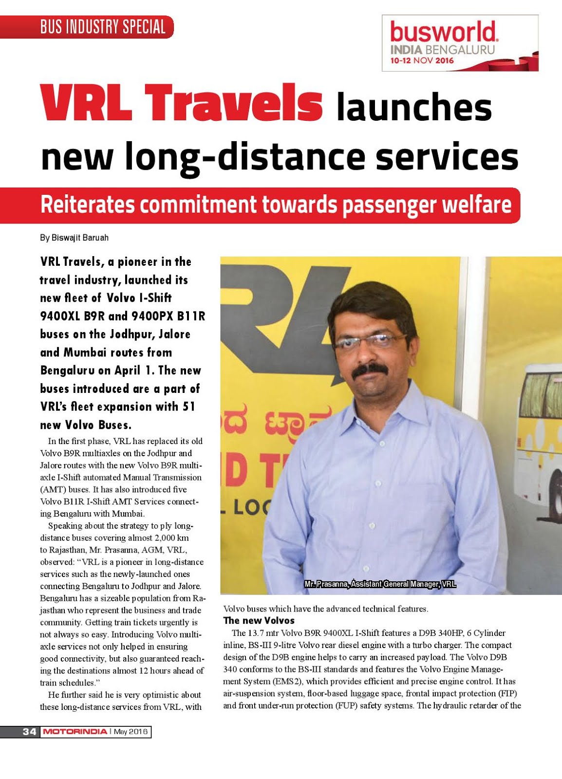 MOTOR INDIA ARTICLE 4 : VRL TRAVELS