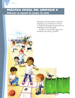 Apoyo Primaria Español 6to Grado Bloque II Lección 6 Elaborar un manual de juegos de patio