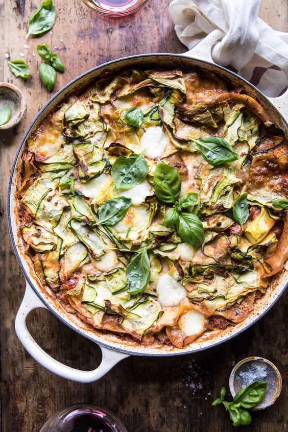 One Pan Zucchini and 3 Cheese Lasagna | halfbakedharvest.com #healthy #summerrecipes #onepan #pasta