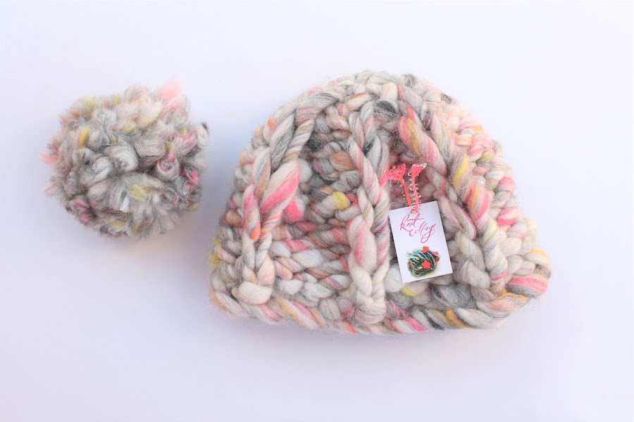 knit collage; take a chance; bulky yarn; wool; hat; winter