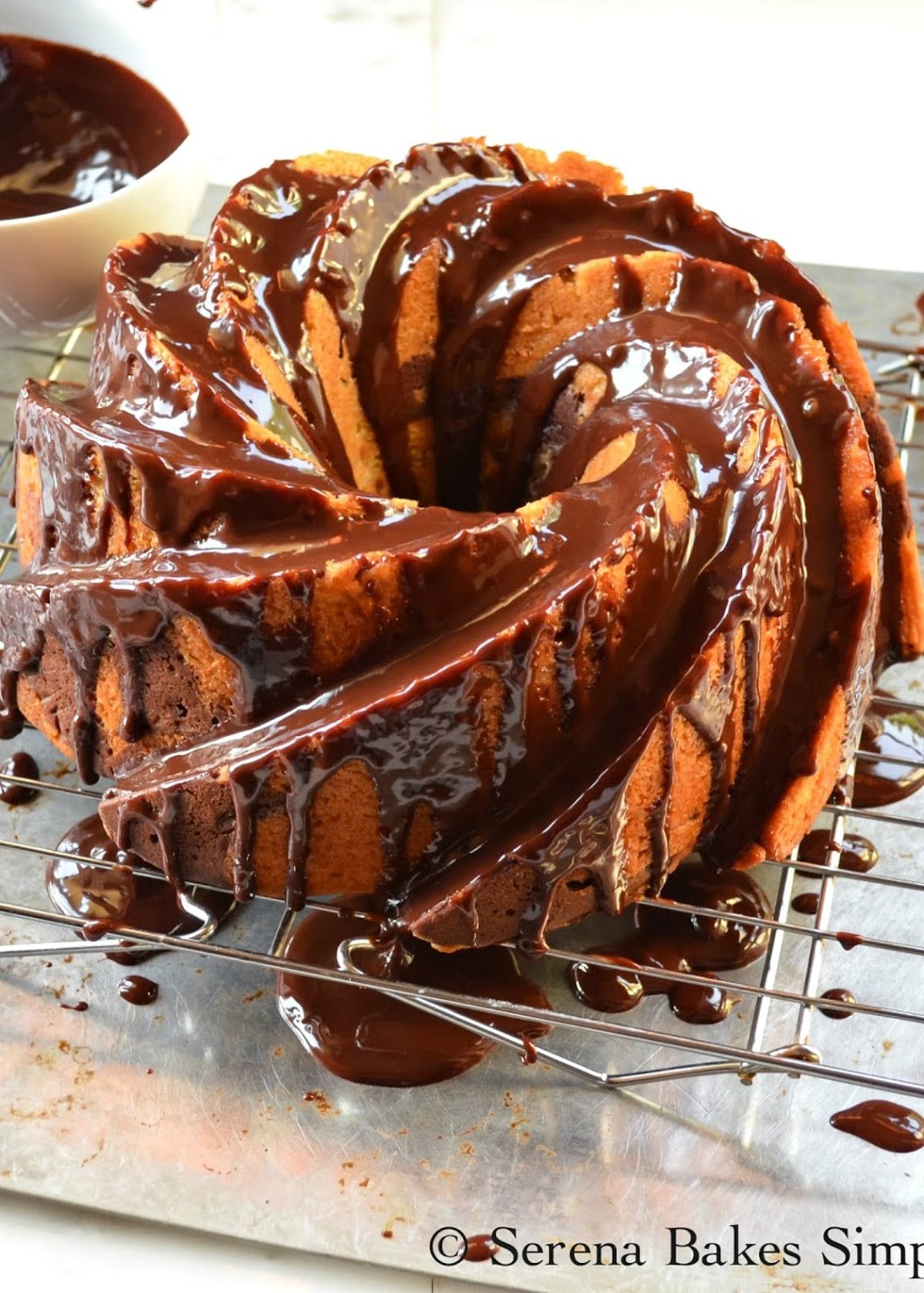 Buttermilk Marble Bundt Cake with Chocolate Glaze Serena Bakes Simply