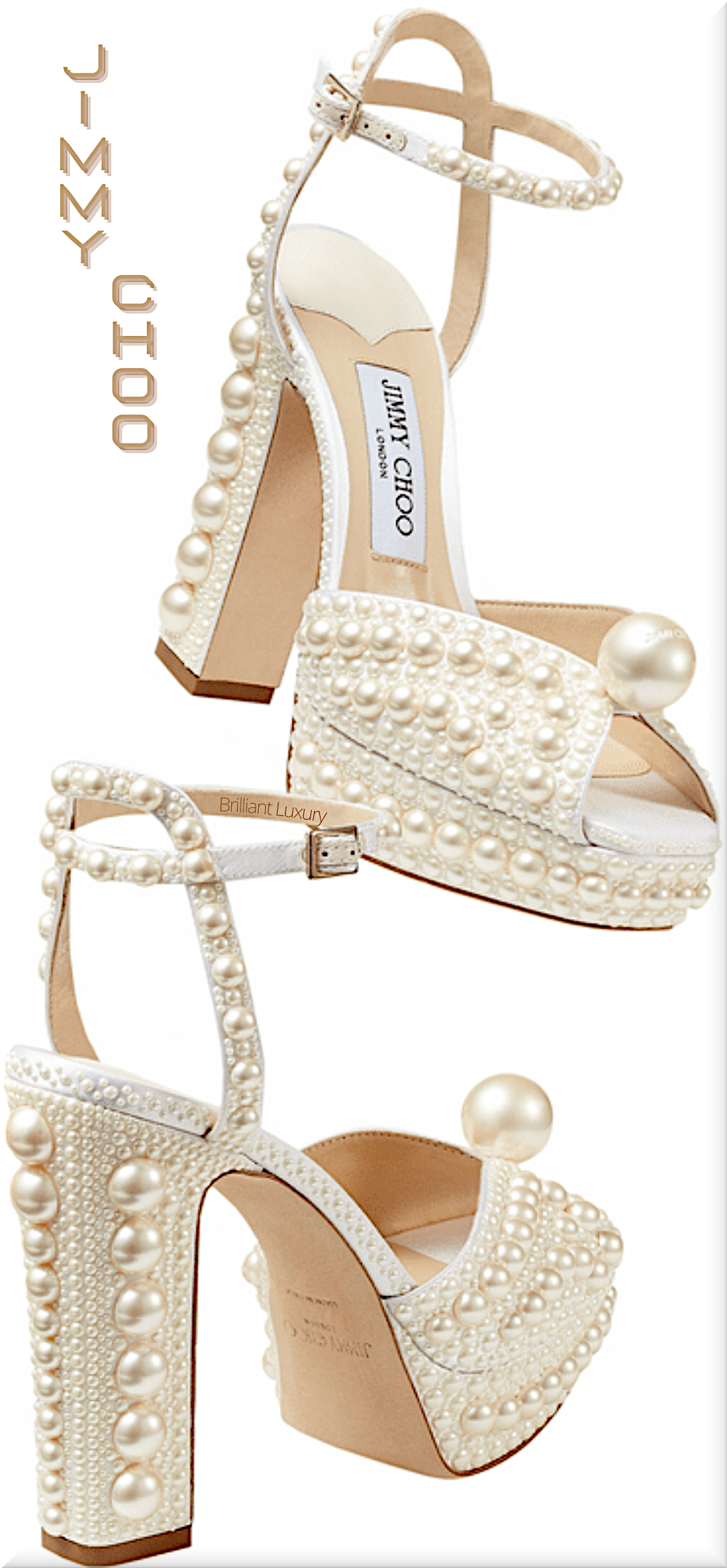 ♦Jimmy Choo Sacaria white platform sandals with all-over pearl embellishment #jimmychoo #shoes #brilliantluxury ♦Jimmy Choo Sacaria white platform sandals with all-over pearl embellishment #jimmychoo #shoes #brilliantluxury