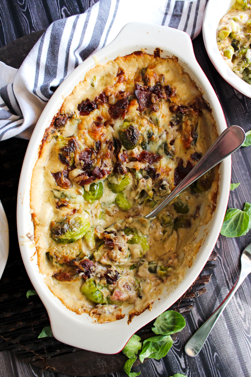 Brussels Sprouts and Bacon Casserole | The Two Bite Club