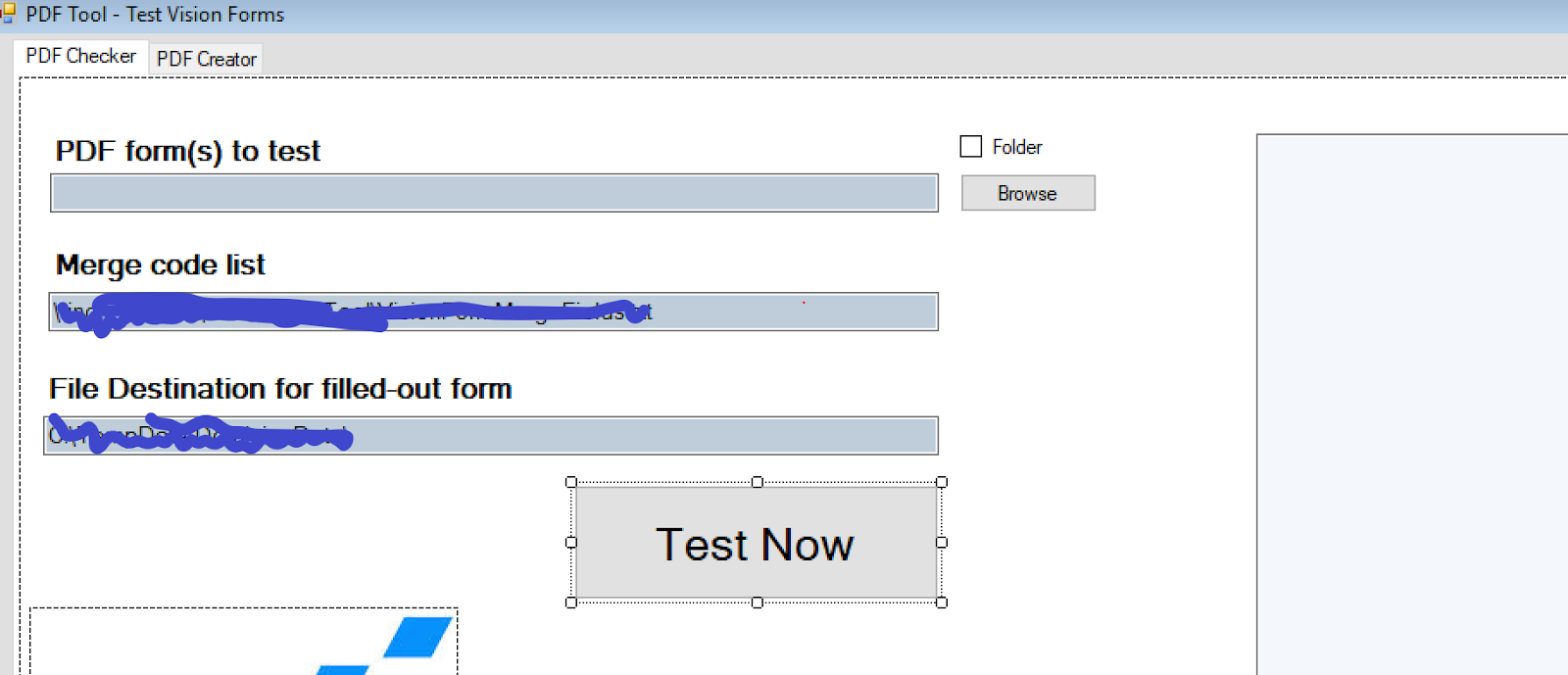 Testing PDF forms with merge code fields let's just build a tool