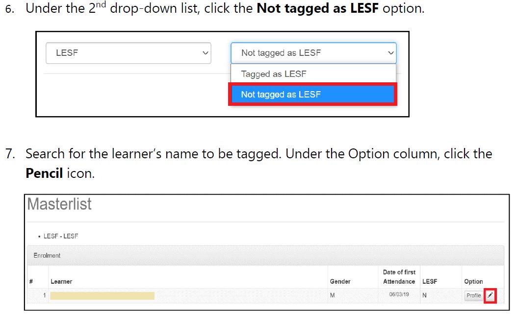 LESF Tagging in LIS (Guide for Class Advisers) DepEd Click