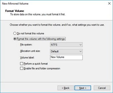 Hoe gespiegeld volume te creëren voor directe back-up van de harde schijf in Windows 10
