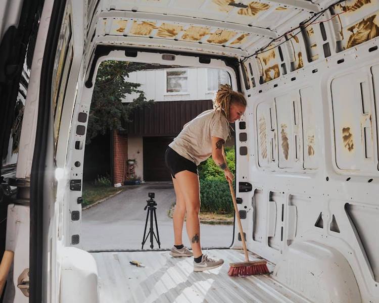 A Swedish Couple Turn a Mercedes Sprinter White Van Into a Cosy Home