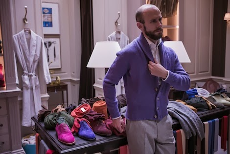 anderson sheppard shawl cardigan