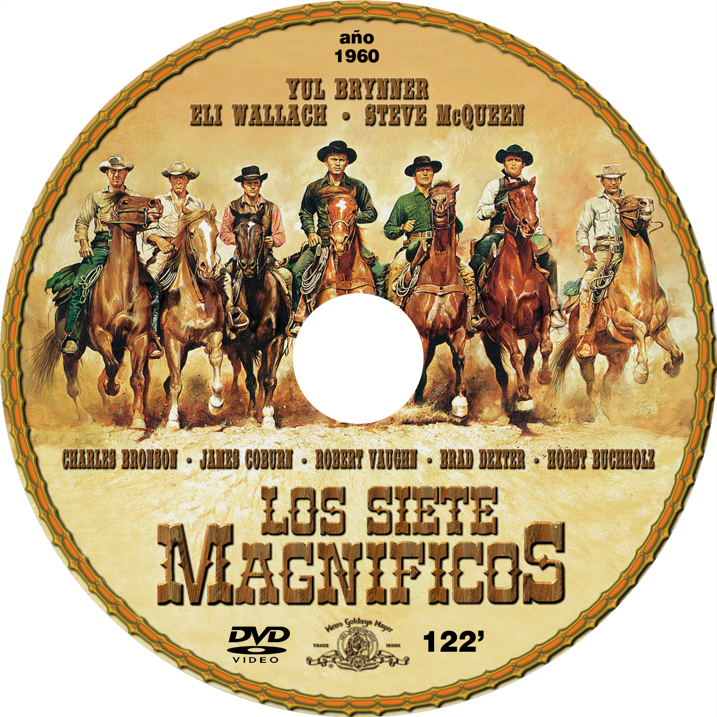 Caratulas de películas DVD para cajas CD: Los siete magníficos - [1960]