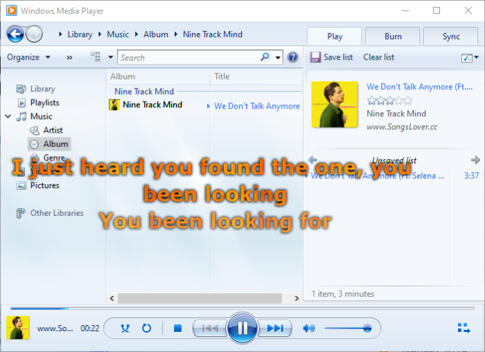 Cómo usar el complemento de letras para Windows Media Player