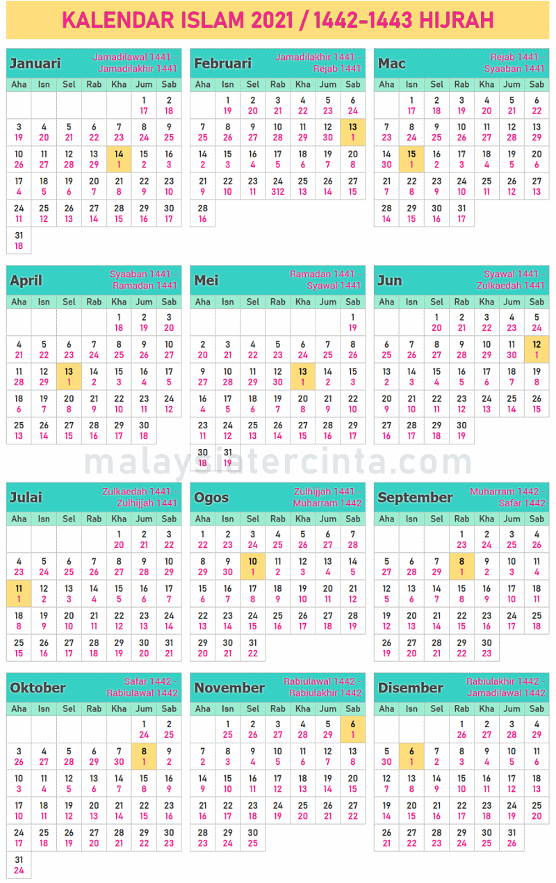 Featured image of post Kalender Hijriyah Tahun 2021 : Jadwal hari merah dan libur nasional tahun 2021.