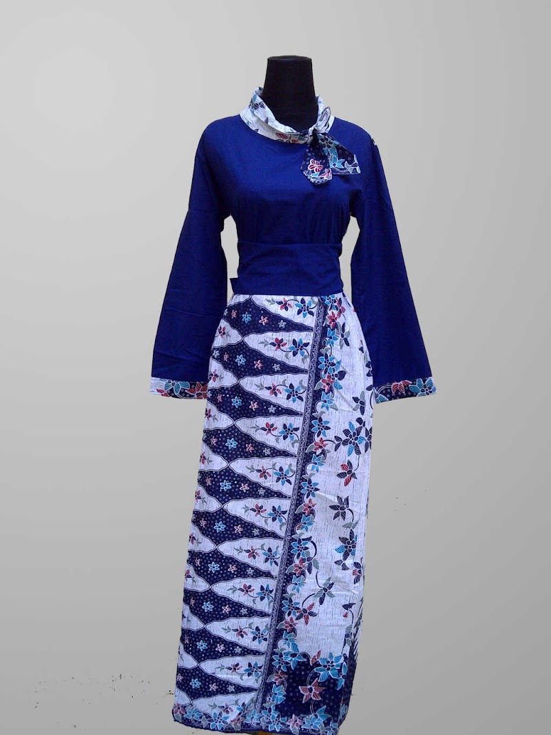 47 Ide Baju Gamis Batik Kombinasi Model Terbaru