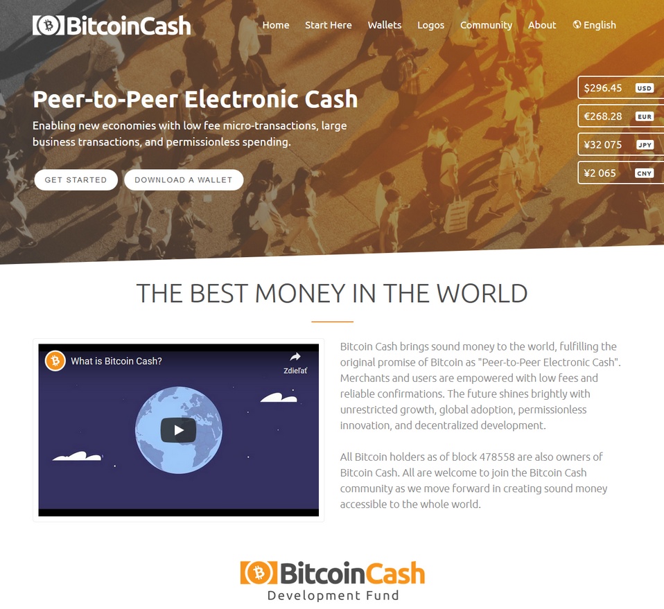 BitcoinCash payment method