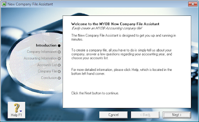 MYOB - New Company File Assistant