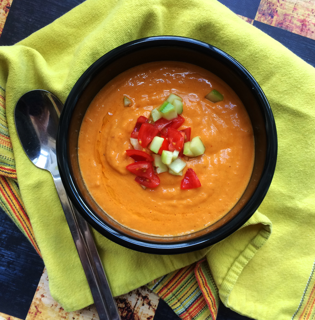 minxeats recipes, recaps, and restaurant reviews Creamy Roasted Vegetable Gazpacho