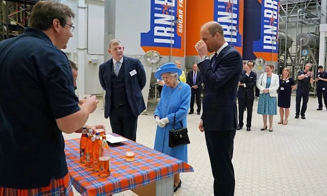 Queen Elizabeth II and The Duke of Cambridge, named as the Earl of Strathearn in Scotland, visited AG Barr's factory