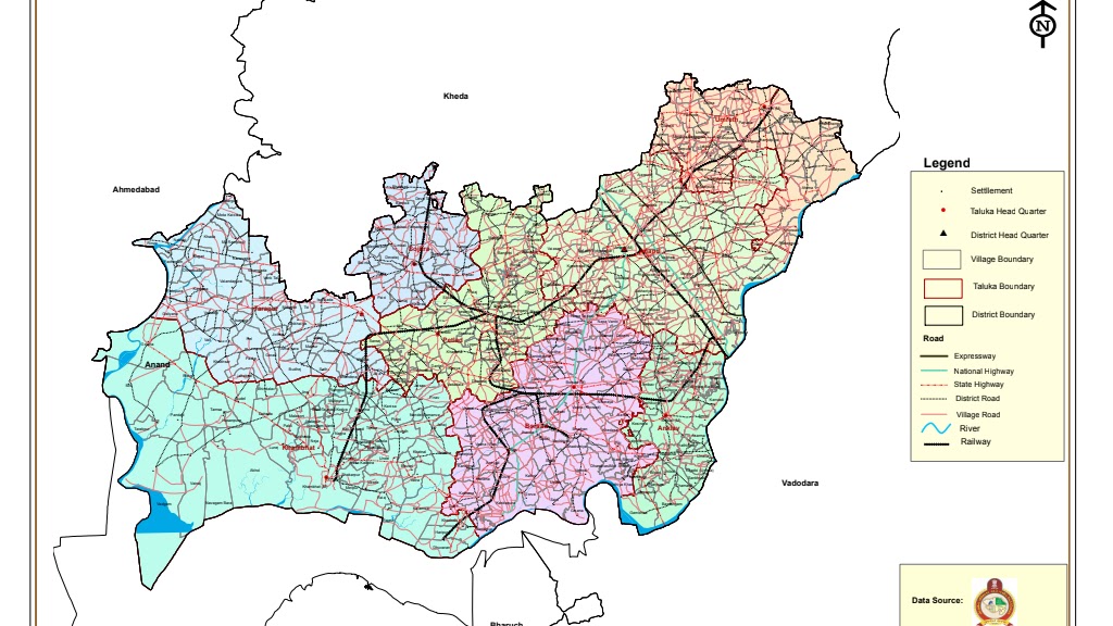 Anand District Map With Villages Anand Dist Digital Hd Map Pdf Download