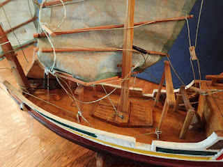 Deck detail of model Chinese seagoing junk