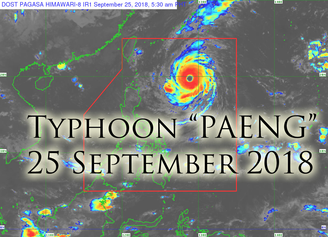PAGASA Regional Weather Update for Typhoon "PAENG" as of 400 PM 25