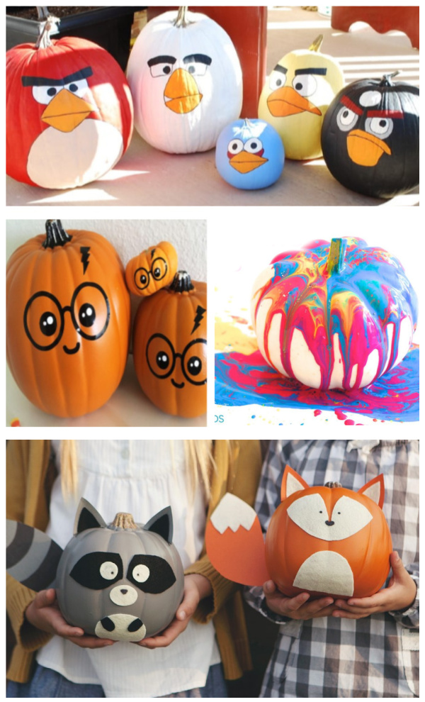 50+ pumpkin decorating ideas for kids that don't require carving! #nocarvepumpkins #pumpkindecoratingideas #kidspumpkinpainting #growingajeweledrose #fallcrafts