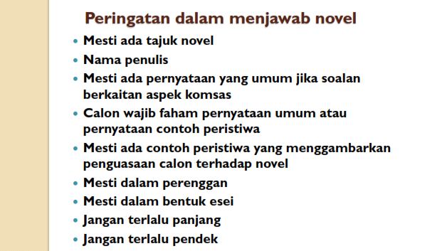 Teknik Menjawab Soalan Novel SPM Bahan Bengkel Program Bumi Dipijak
