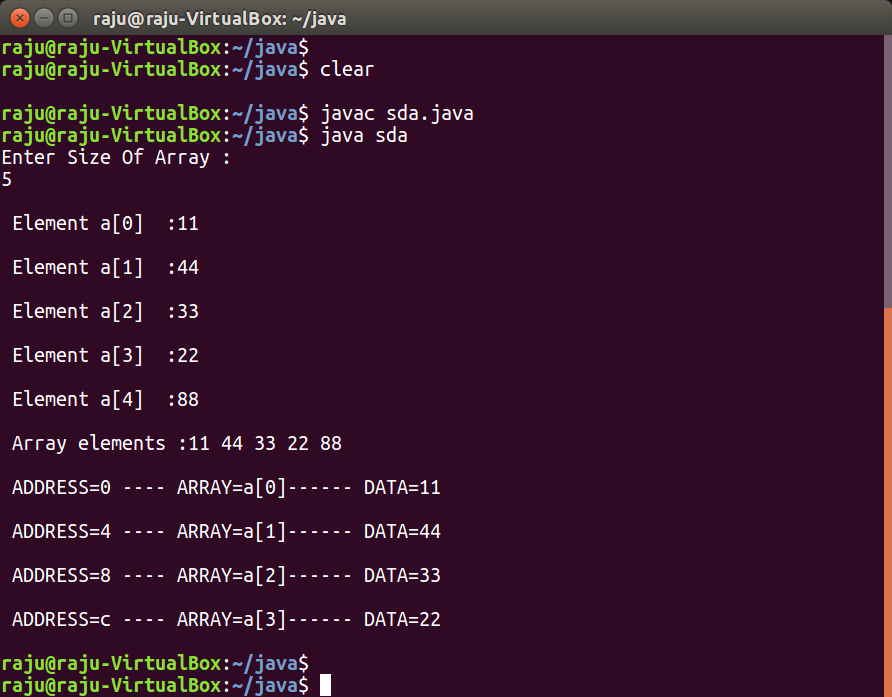 Data Structure: Program to illustrate Single Dimensional Array