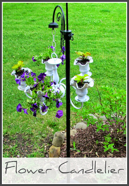 Garden Art - A Flower Chandelier @ Rustic-refined.com