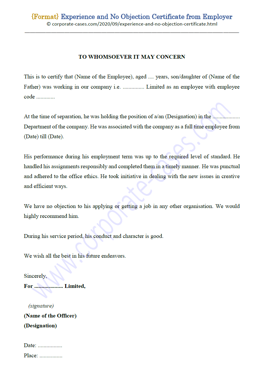 application letter for issuing experience certificate