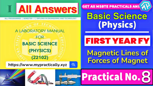 Magnetic lines of forces of magnet Practical Answers First Year Basic Science