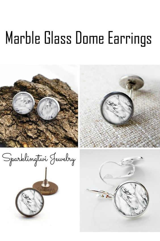 LoveMichelleAnn Marble Glass Dome Earrings!