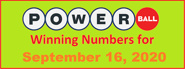 PowerBall Winning Numbers for Wednesday, September 16, 2020