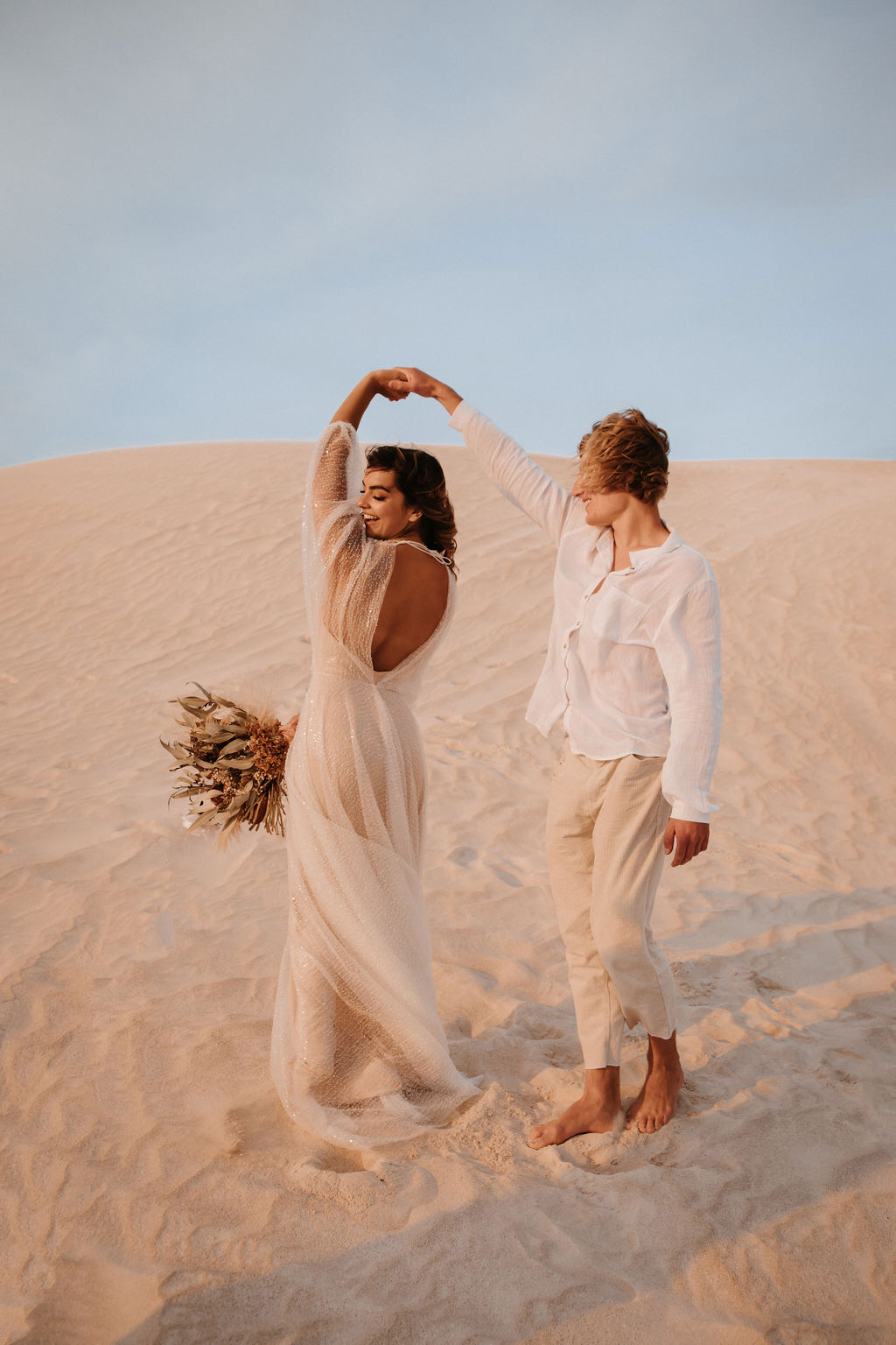 to the aisle australia | run away with me boho styled shoot perth Jypsea photography perth weddings sand dunes elopement bridal gowns hair makeup florals styled boho