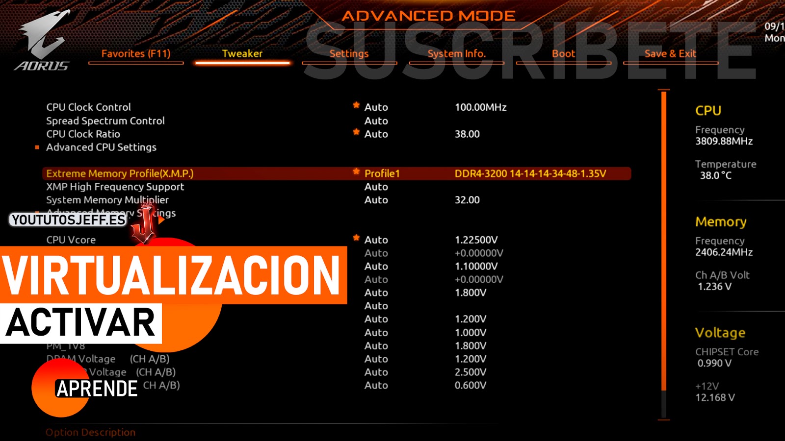 Como Activar Virtualización en Placa Base Gigabyte Aorus