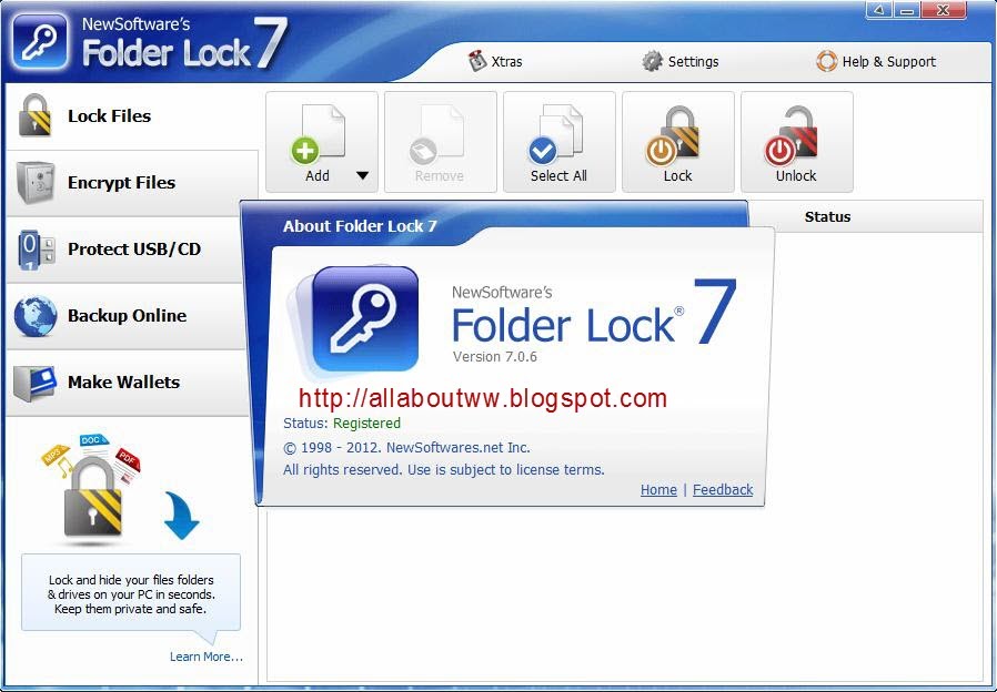 Lock and hide folder serial key code