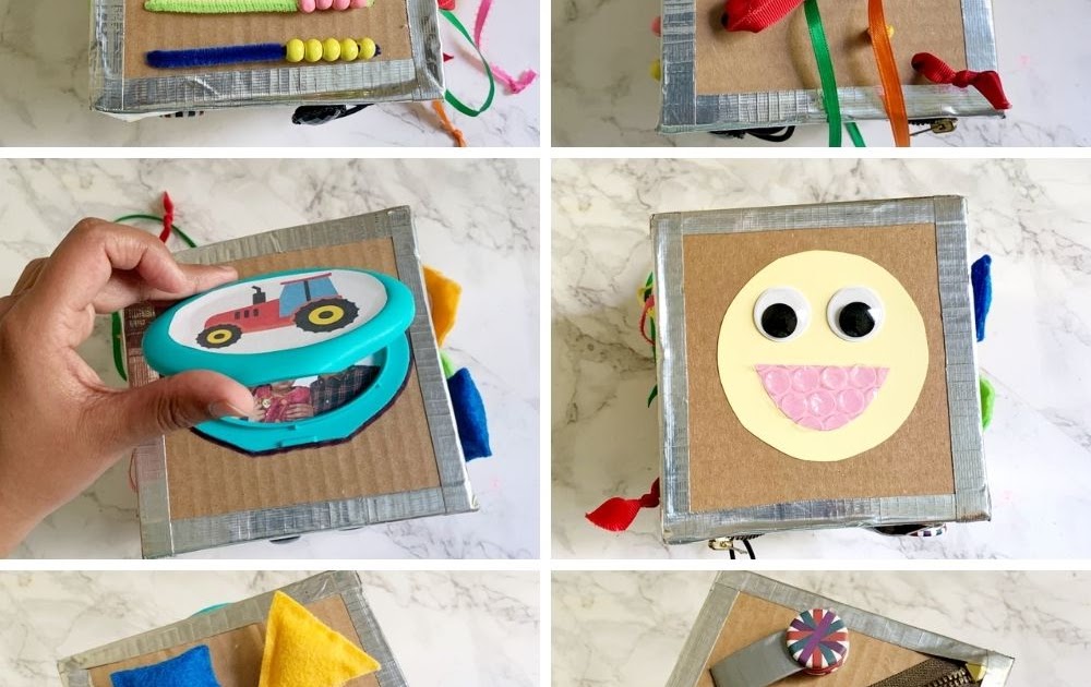 Vikalpah DIY activity cube / Busy cube for toddlers using things at home