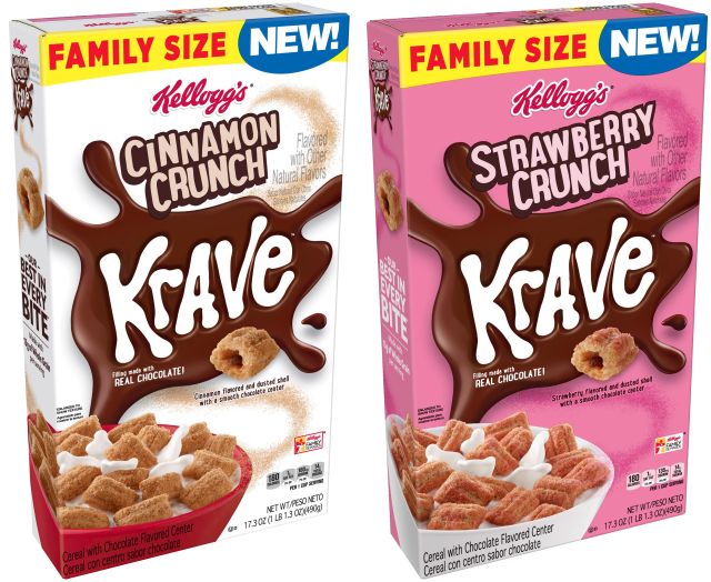 Kellogg's Krave Cereal Now in New Cinnamon Crunch and Strawberry Crunch