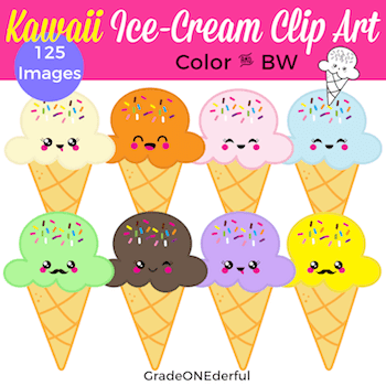 https://www.teacherspayteachers.com/Product/Ice-Cream-Cone-Clip-Art-With-and-Without-Kawaii-Faces-125-Images-4631215
