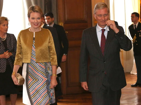 Princess Mathilde and Prince Philippe of Belgium met Congolese Ambassador Roger Julien Menga