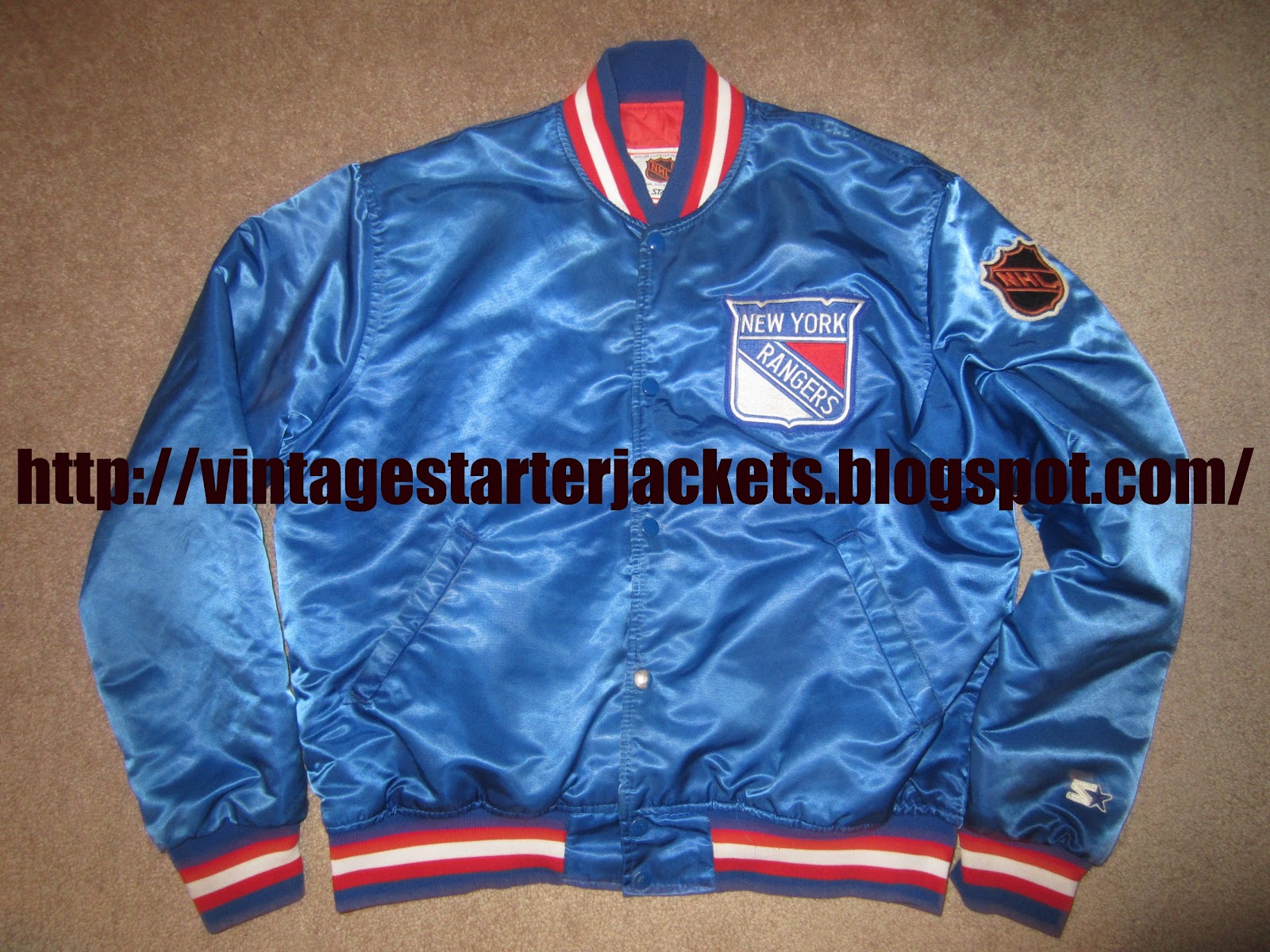 Vintage Sports Apparel Vintage New York Rangers Satin Starter Jacket