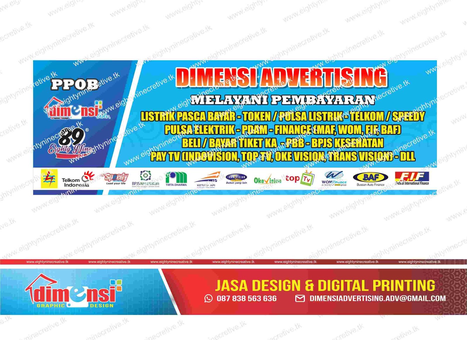 Contoh Spanduk PPOB Online Vector CDR Gratis DIMENSI