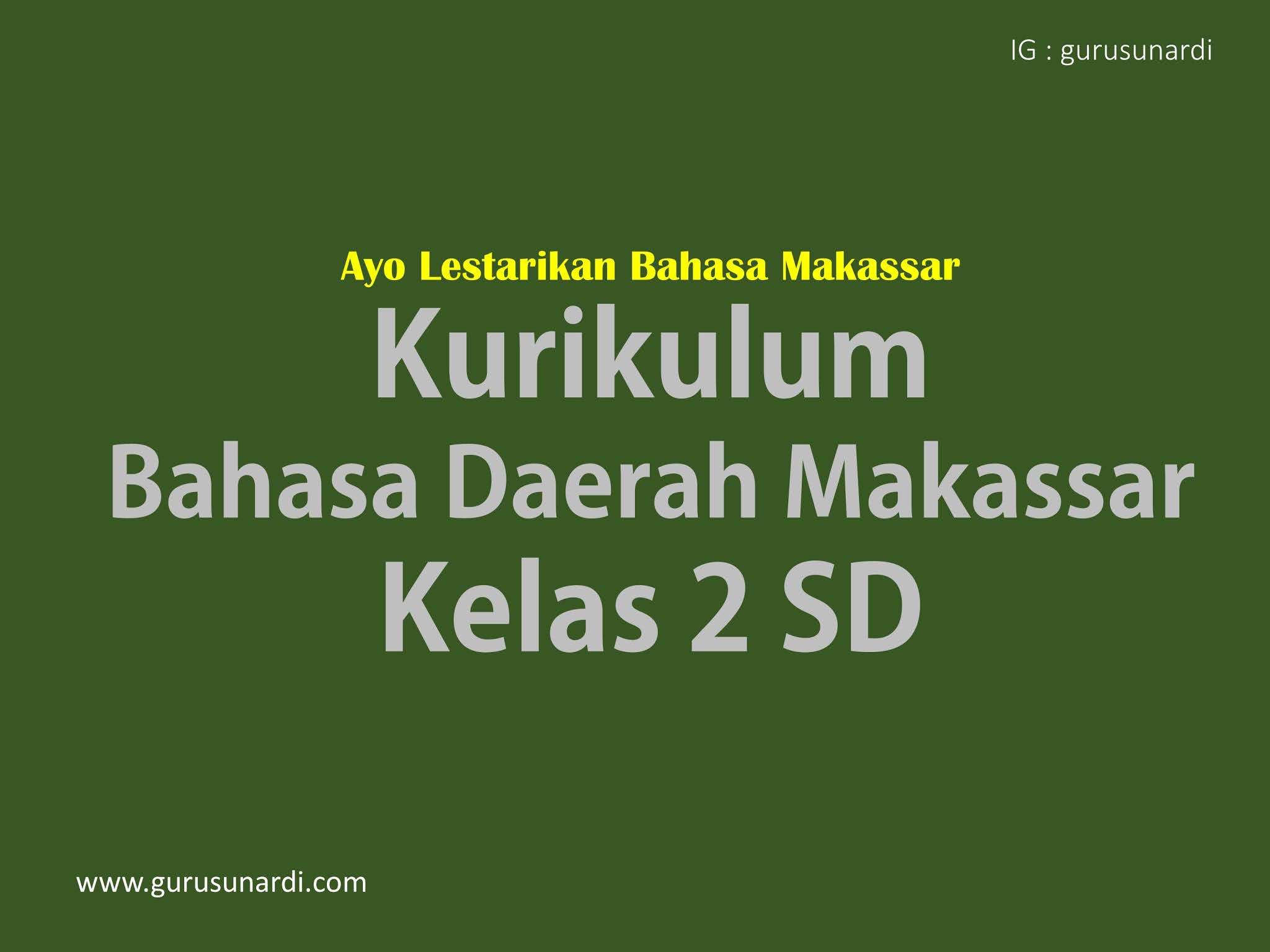 Kurikulum Bahasa Daerah Makassar Kelas 2 Dua Sekolah Dasar Www Gurusunardi Com