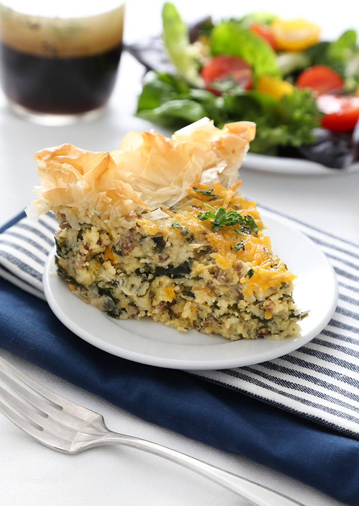 Grits Quiche in Filo Crust Sprinkle Bakes