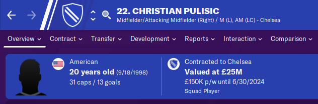 FM20 Wonderkid Analysis - Christian Pulisic FM20 Wonderkid Analysis - Christian Pulisic