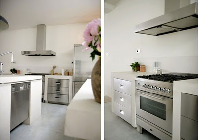 Arte y Arquitectura: Blanco y gris en la cocina