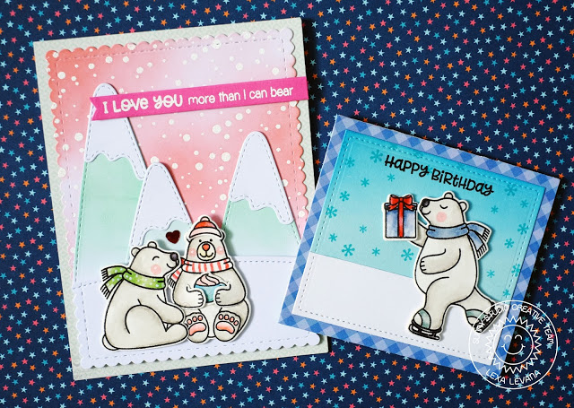 Sunny Studio Stamps: Playful Polar Bears Winter Themed Everyday Cards by Lexa Levana