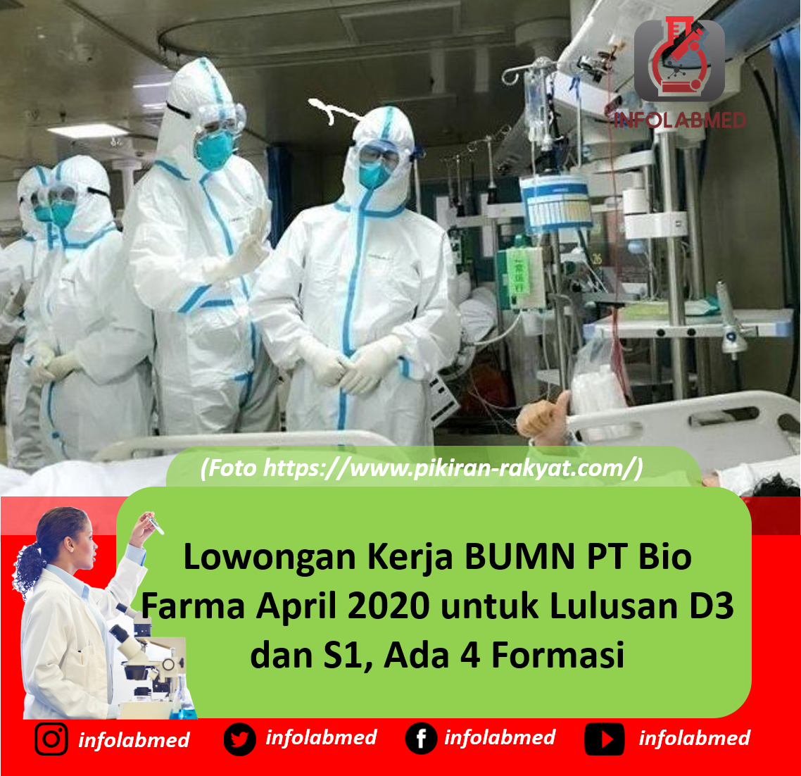 Lowongan Kerja BUMN PT Bio Farma April 2020 untuk Lulusan D3 dan S1