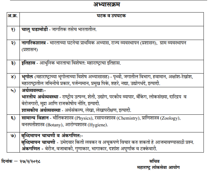 [Updated New] MPSC group C exam pattern and syllabus pdf 2022 | गट क ...