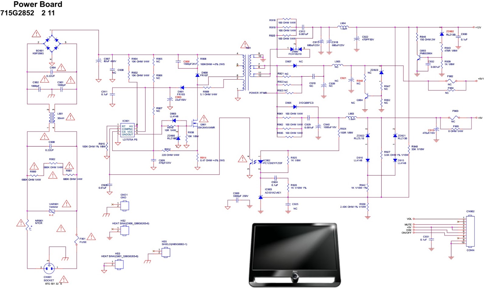 dc dc converter - Convert television monitor for use on a boat - Electrical Engi