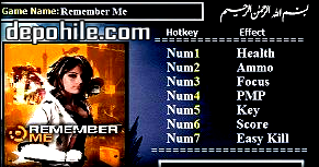 Remember Me (PC) Oyunu +7 Trainer Hilesi İndir Mermi, Key, Skor